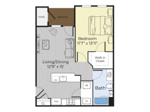 One Bedroom Annex floor plan