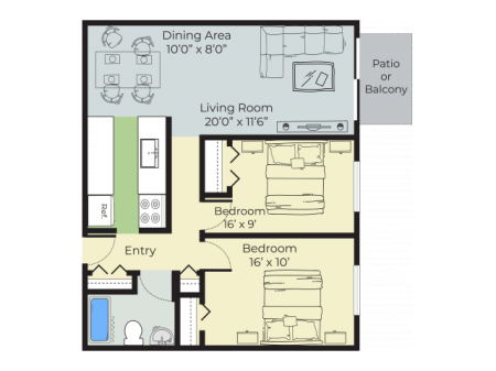 2 Bedroom Floor Plan | Apartment Complex In Nashua Nh | Pheasant Run Apartments