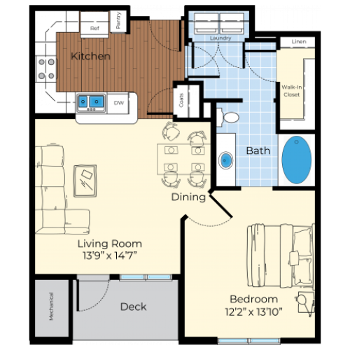 Floor Plan 1 | Luxury Apartments In Westford MA | Princeton Westford