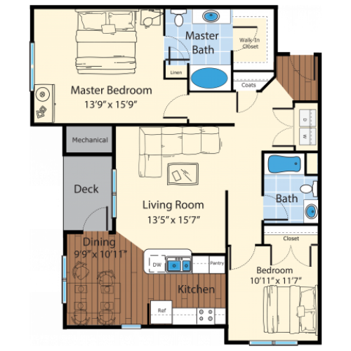 Floor Plan 8 | Westford MA Apartments For Rent | Princeton Westford
