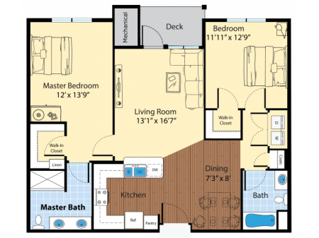 Floor Plan 6 | Luxury Apartments In Westford MA | Princeton Westford