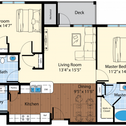 Floor Plan 5 | Westford Massachusetts Apartments | Princeton Westford