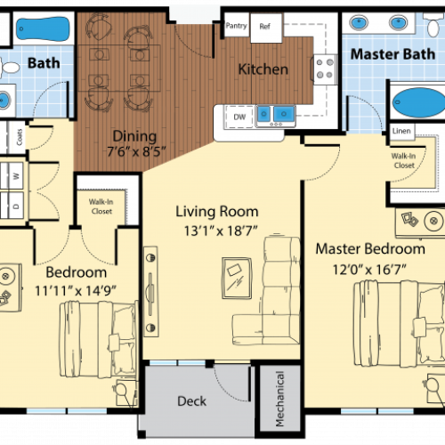 Floor Plan 7 | Apartments In Westford MA | Princeton Westford