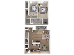 2 Bedroom Floor Plan | Mount Prospect Apartments for Rent | The Townhomes at Highcrest