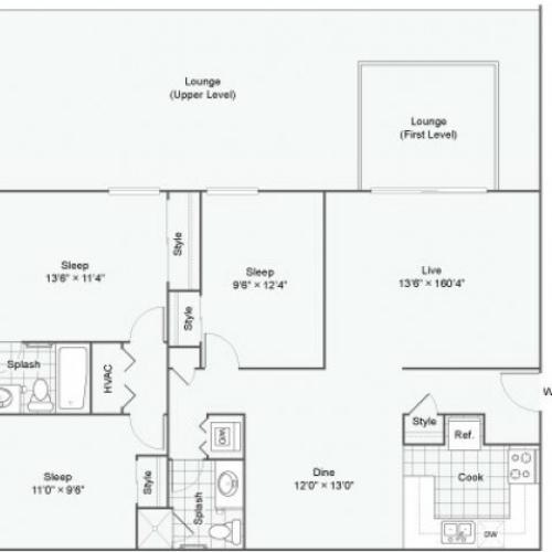 Valentino |  Apartment in Maryland Heights | Three Bedroom