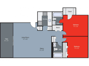 Floor Plan 2 | Apartments in Lexington KY | Pinebrook Apartments