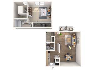 1 Bdrm Floor Plan | Mount Prospect Apartments | The Townhomes at Highcrest