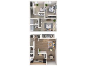 3 Bedroom Floor Plan | Mt Prospect Apartments | The Townhomes at Highcrest