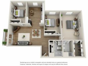 Floor Plan 7 | Mount Prospect Illinois Apartments | The Residences at 1550