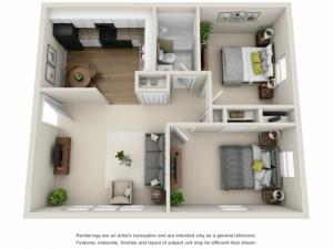 Floor Plan 5 | Apartments in Mt Prospect Il | The Residences at 1550