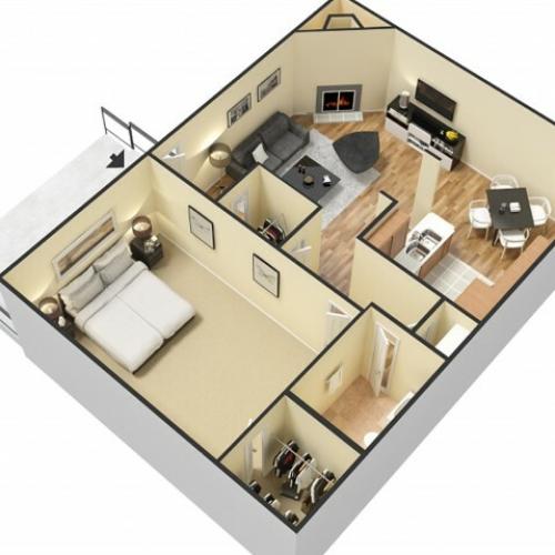 Floor Plan 1 | Apartments In North Charleston SC | Plantation Flats