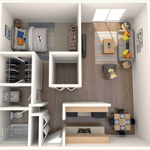 One Bedroom Floorplan
