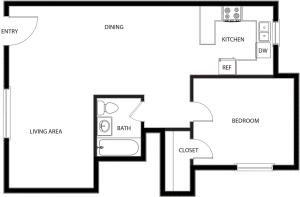 LIV @ University - One Bedroom Floor Plan