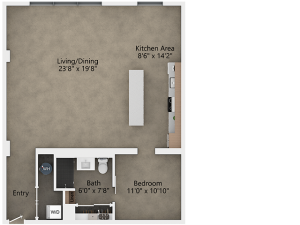 View of B4.2 Floor Plan at Reverb Kc Apartments
