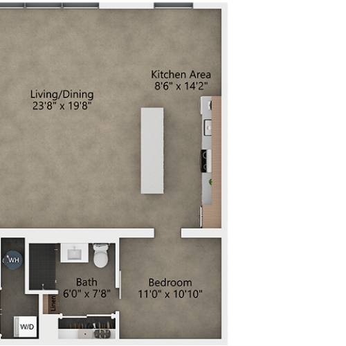 View of B4.2 Floor Plan at Reverb Kc Apartments