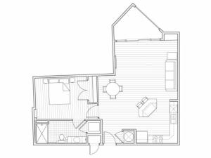 1X1-A10 Floor Plan | 1 Bedroom with 1 Bath | 784 Square Feet | Alpha Mill | Apartment Homes