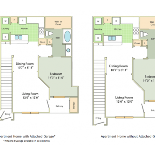 Dunston Floor Plan | 1 Bedroom with 1 Bath | 857 Square Feet | Cason Estates | Apartment Homes