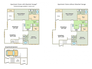 Hathaway Floor Plan | 2 Bedroom with 2 Bath | 1213 Square Feet | Cason Estates  | Apartment Homes