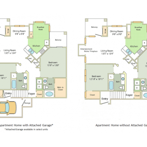 Pembury Floor Plan | 2 Bedroom with 2 Bath | 1336 Square Feet | Cason Estates  | Apartment Homes