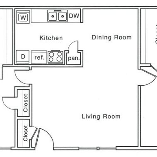 G Floor Plan | 2 Bedroom with 2 Bath | 1020 Square Feet | The Regatta | Apartment Homes
