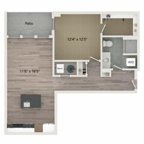A12 Floor Plan | 1 Bedroom with 1 Bath | 761 Square Feet | Sugarmont | Apartment Homes