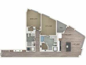 B9 Floor Plan | 2 Bedroom with 2 Bath | 1289 Square Feet | Sugarmont | Apartment Homes