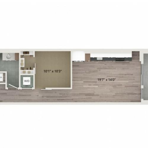 Urban UB2 ALT 2 Floor Plan | 1 Bedroom with 1 Bath | 709 Square Feet | Sugarmont | Apartment Homes
