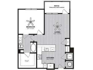 Jones Floor Plan | 1 Bedroom with 1 Bath | 770 Square Feet | Alton Optimist Park | Apartment Homes