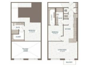 B40b-Prospect Floor Plan | 2 Bedroom with 2 Bath | 1295 Square Feet | The Hudson | Apartment Homes