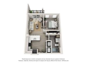 Caladesi Island -S2 Floor Plan | Studio with 1 Bath | 578 Square Feet | Harbour at Westshore | Apartment Homes