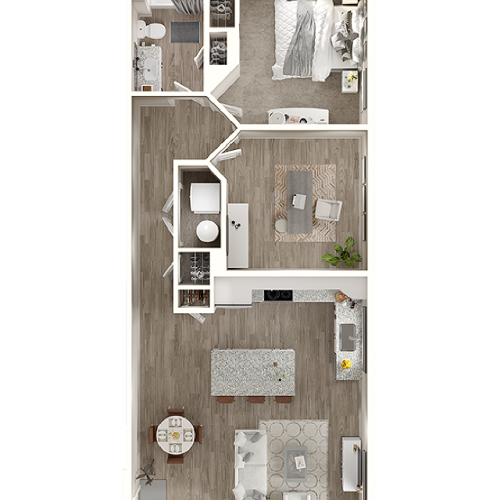 1C Floor Plan | 1 Bedroom with 1 Bath | 920 Square Feet | The Alton Jefferson Park | Apartment Homes