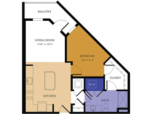 A3 Floor Plan | 1 Bedroom 1 Bath | 735 Square Feet | Alton East | Apartment Homes