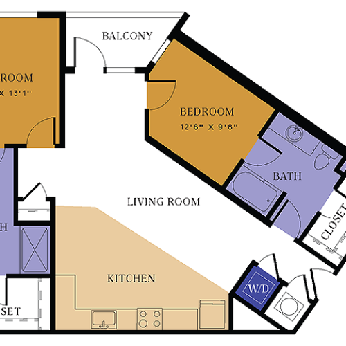 B3 Floor Plan | 2 Bedroom 2 Bath | 1,171 Square Feet | Alta East | Apartment Homes