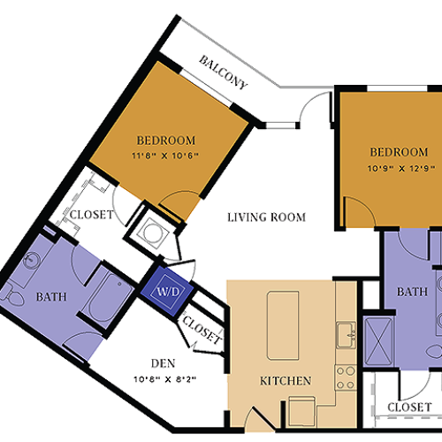 B4 Floor Plan | 2 Bedroom 2 Bath | 1229 Square Feet | Alta East | Apartment Homes