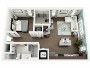 Aspire Floor Plan | Studio with 1 Bath | 619 Square Feet | The Marq Highland Park | Apartment Homes