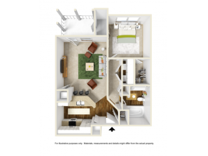 Iris Floor Plan | 1 Bedroom with 1 Bath | 676 Square Feet | Summer Park | Apartment Homes