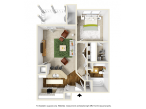 Iris Renovated Floor Plan | 1 Bedroom with 1 Bath | 676 Square Feet | Summer Park | Apartment Homes