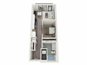 Urban UB1 3D Floor Plan | 1 Bedroom with 1 Bath | 587 Square Feet | Sugarmont | Apartment Homes