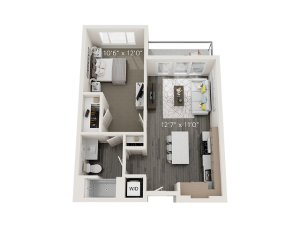 A3 Floor Plan | 1 Bedroom with 1 Bath | 592 Square Feet | Park Avenue  | Apartment Homes