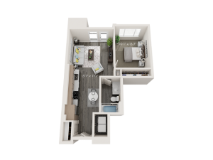 A5 Floor Plan | 1 Bedroom with 1 Bath | 591 Square Feet | Park Avenue  | Apartment Homes