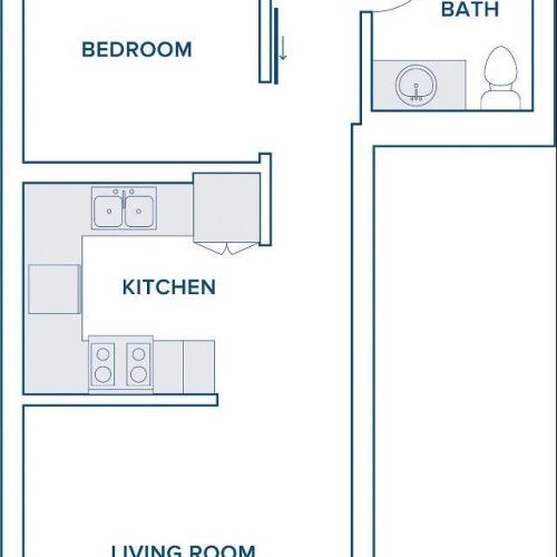 1 bedroom 1 bath 601-644 square foot apartment home