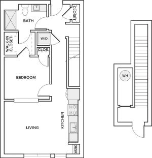 square foot one855  bedroom one bath floor plan image