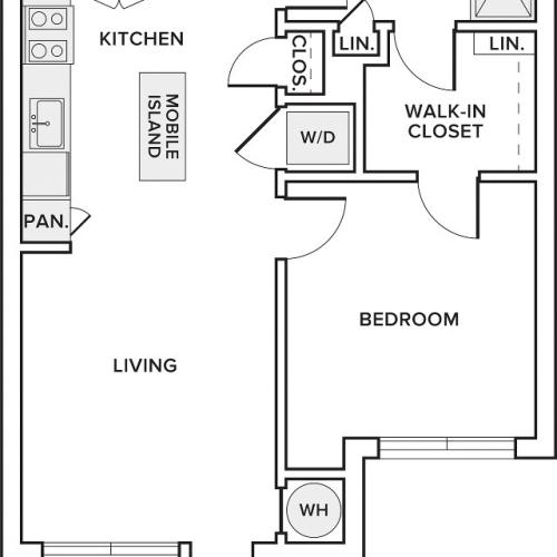 735-756 square foot one bedroom one bath floor plan image