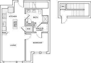 865-885 square foot one bedroom one bath floor plan image