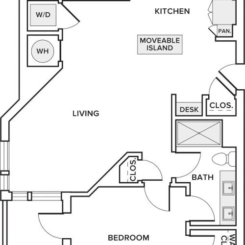 828 square foot one bedroom one bath floor plan image
