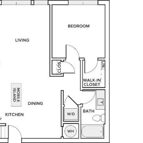 1,276 square foot two bedroom two bath floor plan image