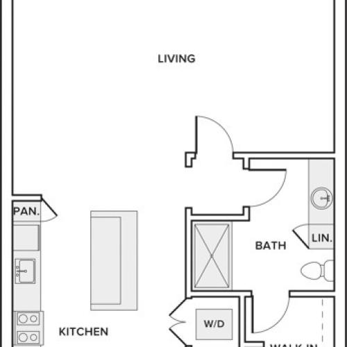 764 square foot one bedroom one bath floor plan image