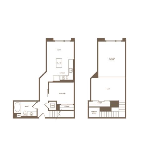770-820 square foot one bedroom one bath floor plan image