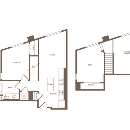 821 square foot one bedroom one bath floor plan image