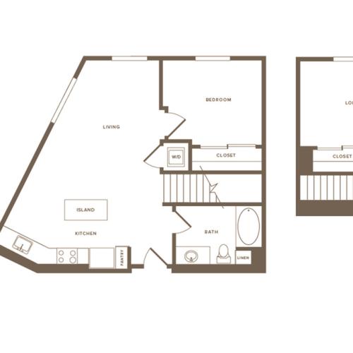 852 square foot one bedroom one bath floor plan image